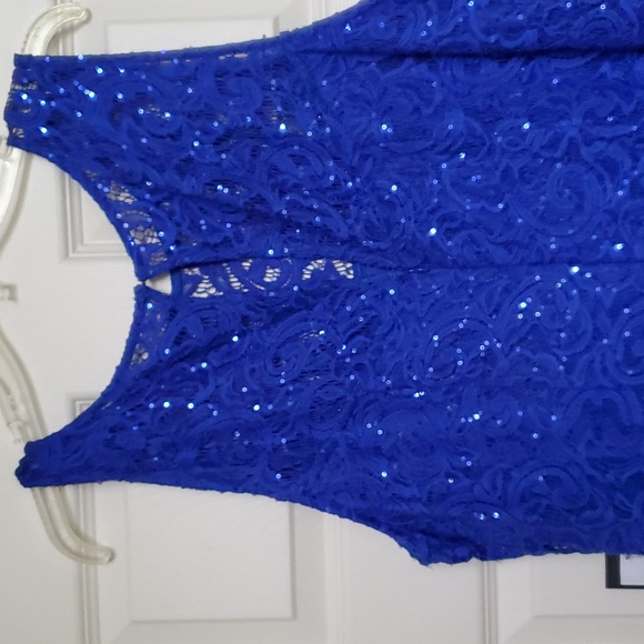Royal blue lace and sequined formal evening dress size 20 NWT - Picture 3 of 7